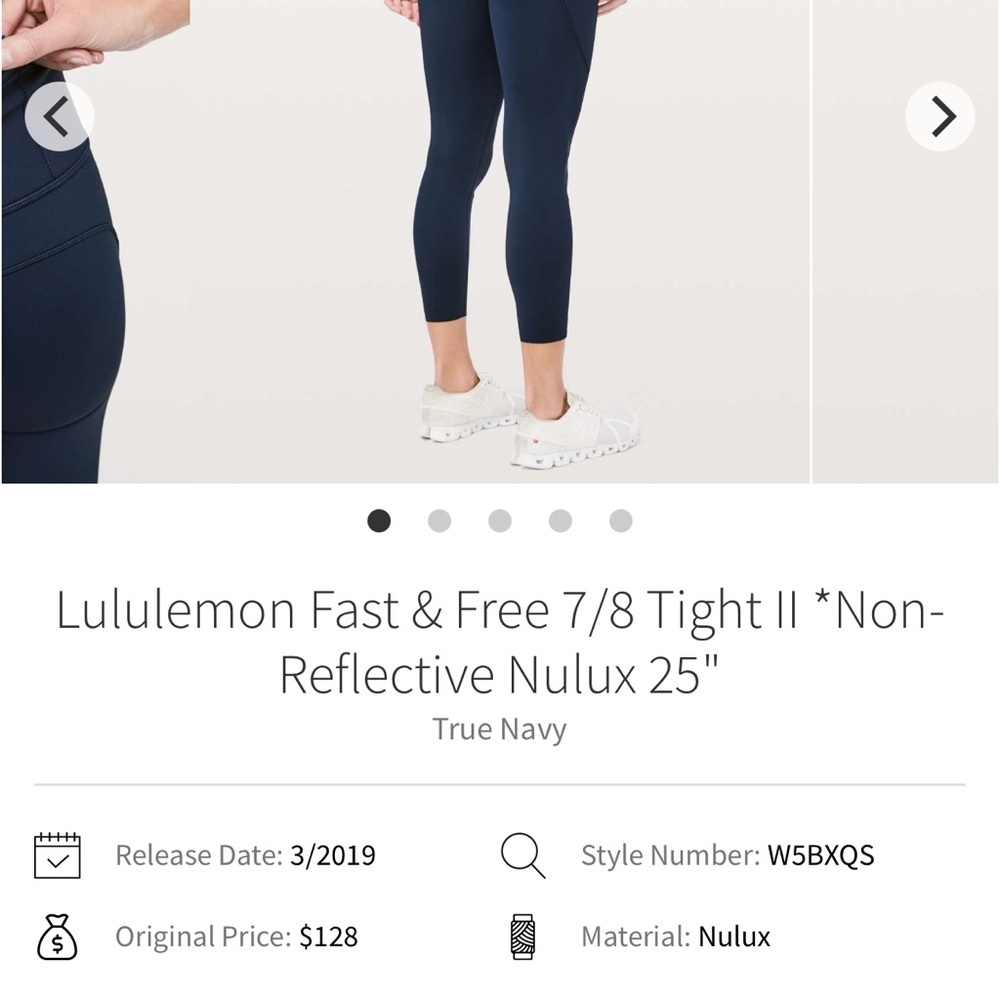 Fast and free high-rise Tight II. Nulux 25” inseam True Navy